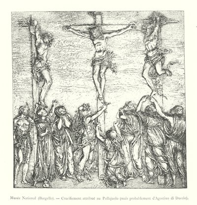 Museu Nacional, Bargello, Crucificação atribuída a Pollajuolo, mas provavelmente por Agostino di Duccio (gravura) de Italian School