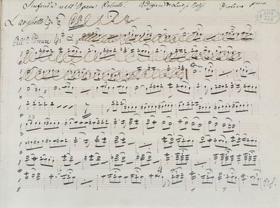 Musical Score for Poliuto de Donizetti (tinta sobre papel) de Italian School