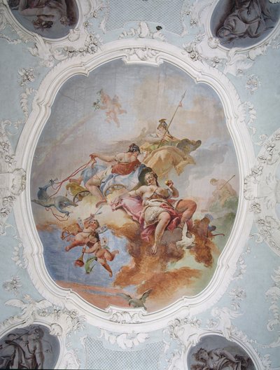 Cena mitológica com Vênus, Juno e Minerva de Italian School
