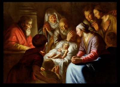 Presépio (óleo sobre tela) de Italian School