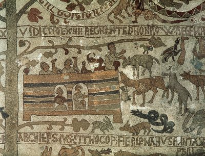 Arca de Noé, 1166 (Mosaico) de Italian School