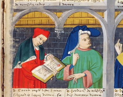 Nobre e advogado segurando um livro aberto de Italian School