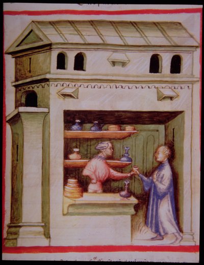 New xarope de 2644 fol.95r Vinagre de Tacuinum saudável de Italian School