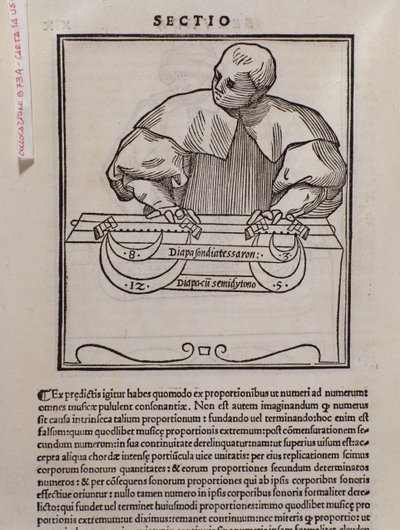 Página de Theorical Music por Lodovico Fogliani (1475 -1542) (ou Ludovico Foliani) teórico musical de Italian School