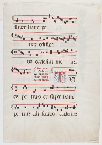 Página de um missal ou livro de coro, norte da Itália, primeira metade do século XV (tinta sobre pergaminho) (ver também 499212) de Italian School