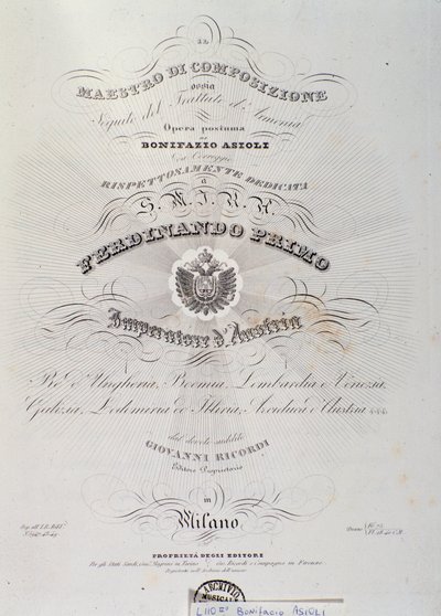 Página retirada do Tratado de Harmonia por Bonifazio Asioli de Italian School