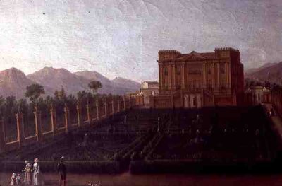 Pintura da Villa (óleo sobre tela) de Italian School
