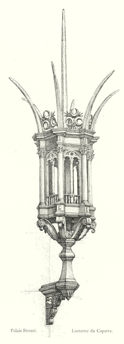 Palazzo Strozzi, Lanterna dos Caparra (gravura) de Italian School