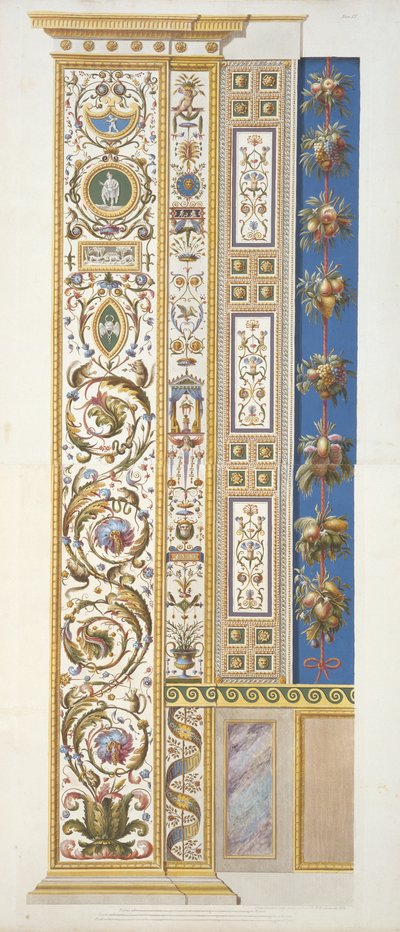Painel do Rafael no Vaticano, de Delle Loggie por Rafael no Vaticano, gravado por Giovanni Ottaviani (c.1735-1808), publicado c.1772-77 (gravura colorida à mão) de Italian School