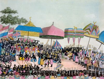 Vista panorâmica do Costume Yam, de Costumi dei ... por Giulio Ferrario, c.1820s-30s de Italian School