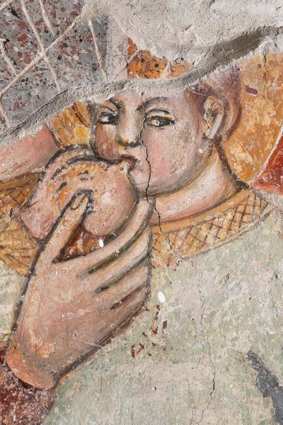 Particular Madonna amamentando o Menino; fresco de Italian School