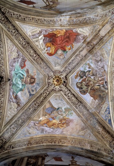 Patriarcas Adão, Abraão, Jacob e Noé. Século XIV, afresco de Italian School