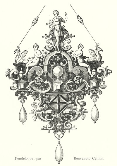 Pendeloque, de Benvenuto Cellini (gravura) de Italian School