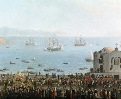 Festa da Piedigrotta em Nápoles em 8 de Setembro Pormenor da procissão real - Pintura do início do século XIX - Museo Nazionale di San Martino Nápoles de Italian School