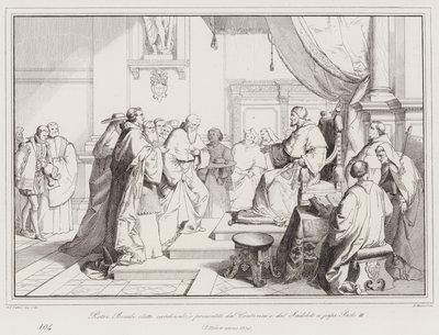 Pietro Bembo eleito cardeal, e apresentado por Contarini e Sadoleto ao Papa Paulo III de Italian School