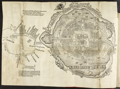 Plano do México, em Hernando Cortés, La preclara narratione di Ferdinando Cortese della Nuoua Hispagna, Veneza de Italian School