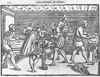 Placa retratando a trepanação do crânio de Italian School