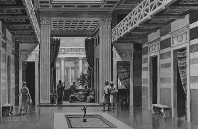 Pompeia: Casa do Fauno Dançante (litho) de Italian School