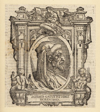 Retrato de Agnolo Gaddi, pintor italiano de Florença, cerca de 1350-1396 de Italian School