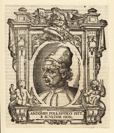 Retrato de Antonio del Pollaiuolo, pintor italiano, escultor, gravador e ourives da Renascença de Florença, cerca de 1429-1498 de Italian School