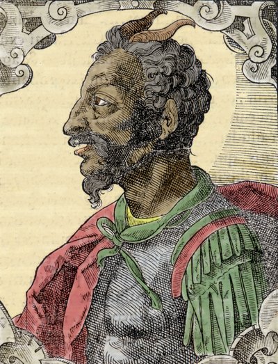 Retrato de Átila da obra de Bernardino Corio "Elogia Virorum Illustris", Milão, século XVI. de Italian School