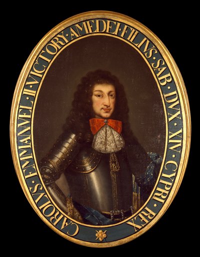 Retrato de Carlo Emanuele II (1634-1675) (Charles Emmanuel de Savoy) Pintura anónima. Século XVII Brescia, coleção particular - Retrato de Charles Emmanuel II (Carlo Emanuele II) (1634-1675), Duque de Sabóia. Pintura anónima do século XVII. Coleção particu de Italian School