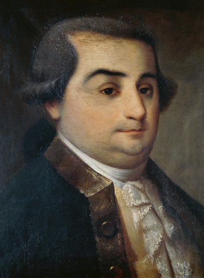 Retrato de Cesare Beccaria (1738-1794), jurista, filósofo e político italiano, pintura de um desconhecido artista Lombard de Italian School