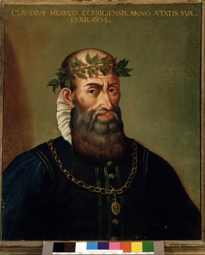 Retrato de Claudio Merulo (Merlotti, Merulus) (1533-1604) compositor italiano do século XVII. de Italian School