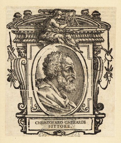 Retrato de Cristofano Gherardi ou Cristoforo Gherardi, também conhecido como il Doceno, pintor italiano do período do Renascimento tardio ou Maneirista, ativo principalmente em Florença e Toscana. de Italian School