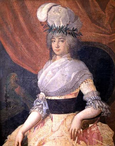 Retrato de Elizabeth Sophie Ghibellini, c.1750 (óleo sobre painel) de Italian School