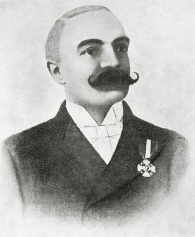 Retrato de Emilio Salgari (litho) de Italian School