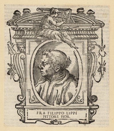 Retrato de Filippo Lippi, pintor italiano de Florença do Quattrocento (século XV), cerca de 1406-1469 de Italian School