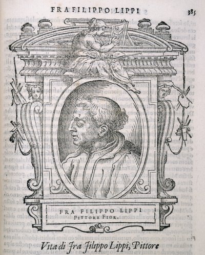 Retrato de Fra Filippo Lippi (c.1406-69) de Vasaris Lives of the Artists, publicado pela primeira vez em 1550 de Italian School