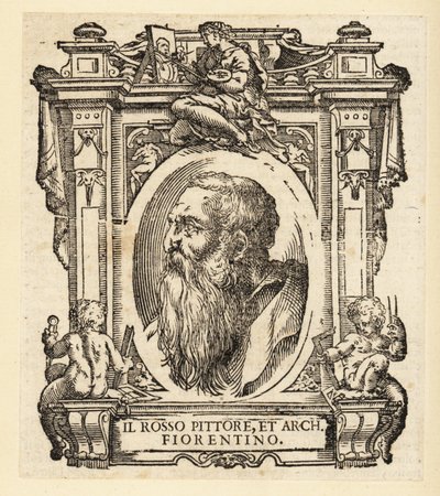 Retrato de Giovanni Battista di Jacopo, conhecido como Rosso Fiorentino ou Il Rosso, arquiteto italiano e pintor maneirista em óleo e afresco da escola florentina de Italian School