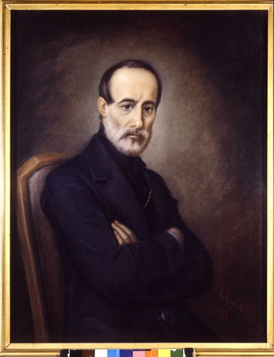 Retrato de Giuseppe Mazzini (1805 ou 1808 - 1872). Pintura do século XIX. Museo del Risorgimento. Milão de Italian School