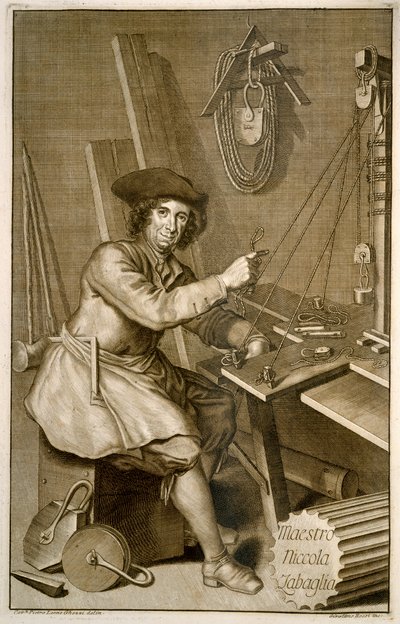Retrato do Maestro Niccola Zabaglia de Italian School