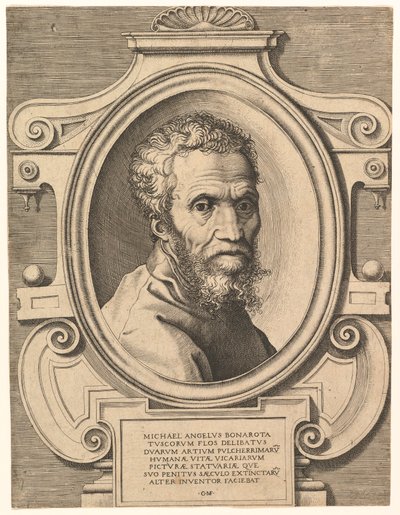 Retrato de Michelangelo, pub. C1564. de Italian School