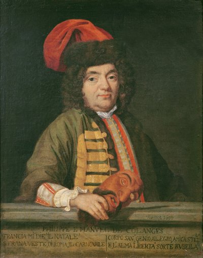 Retrato de Philippe Emmanuel de Coulanges vestido para o carnaval, 1690 de Italian School