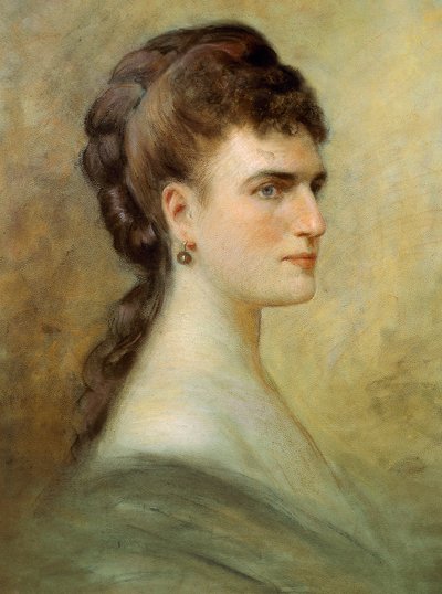 Retrato de Teresa Stolz (pastel sobre papel) de Italian School