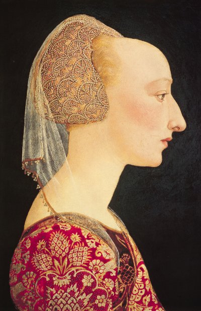 Retrato de uma dama de vermelho de Italian School