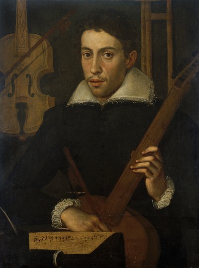 Retrato de um músico, c. 1570-1590 de Italian School
