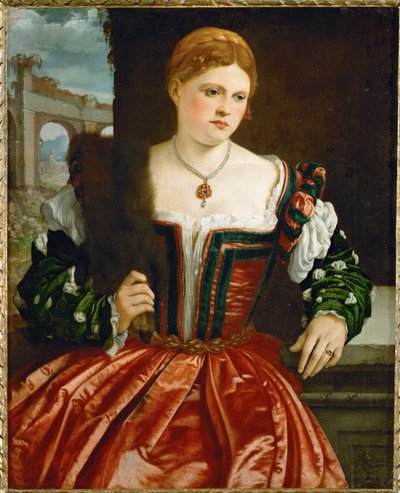 Retrato de uma jovem senhora (pintura sobre tela) de Italian School