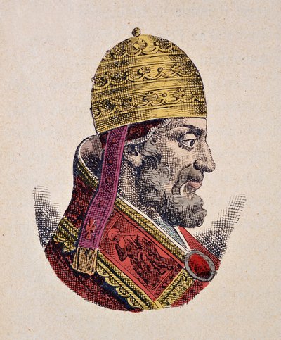 Retrato do Papa Adrien V (Adrian, Hadrianus ou Adriano) (1276) de Italian School
