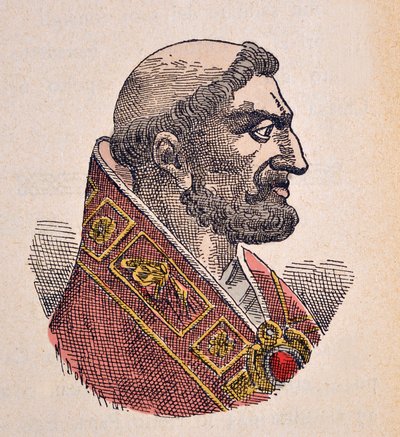 Retrato do Papa Bonifácio V (Bonifacius ou Bonifacio) (619-625) de Italian School