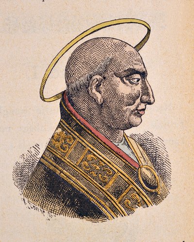 Retrato do Papa Calixte (Calliste ou Callixtus ou Callistus ou Callisto) Ier (217-222) de Italian School