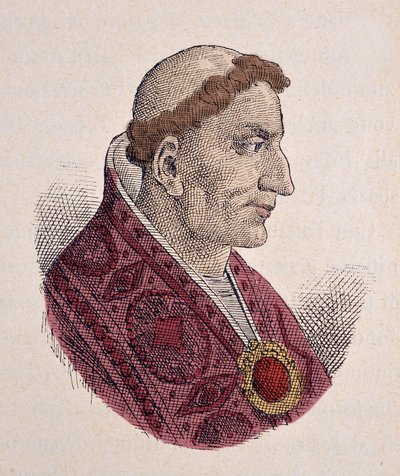 Retrato do Papa Conon (Conone) (686-687) de Italian School