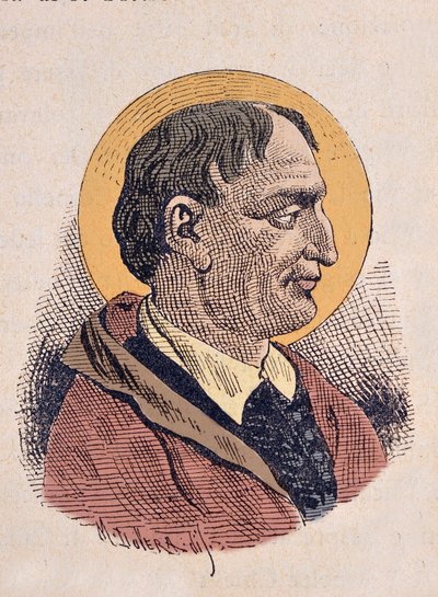 Retrato do Papa Corneille (Cornelius ou Cornelio) (251-253) de Italian School