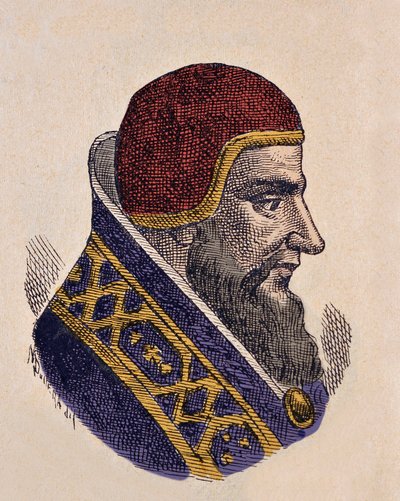 Retrato do Papa Damásio II (Poppon, Damaso ou Damaso) (1048) de Italian School