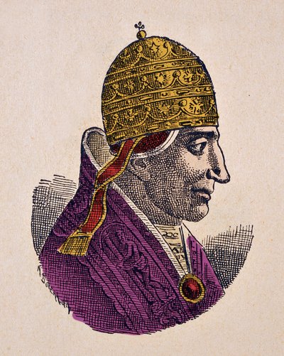 Retrato do Papa Etienne IX (Saint Etienne) (Stephen, stefano ou Stephanus) (1057-1058) de Italian School