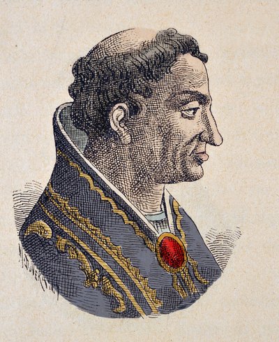 Retrato do Papa Eugênio II (Eugênio, Eugênio) (824-827) de Italian School